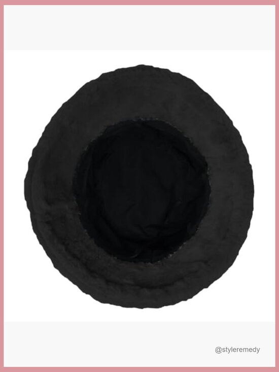 Winter Plush Faux Fur Bucket Hat with Adjustable Drawstring main image 4
